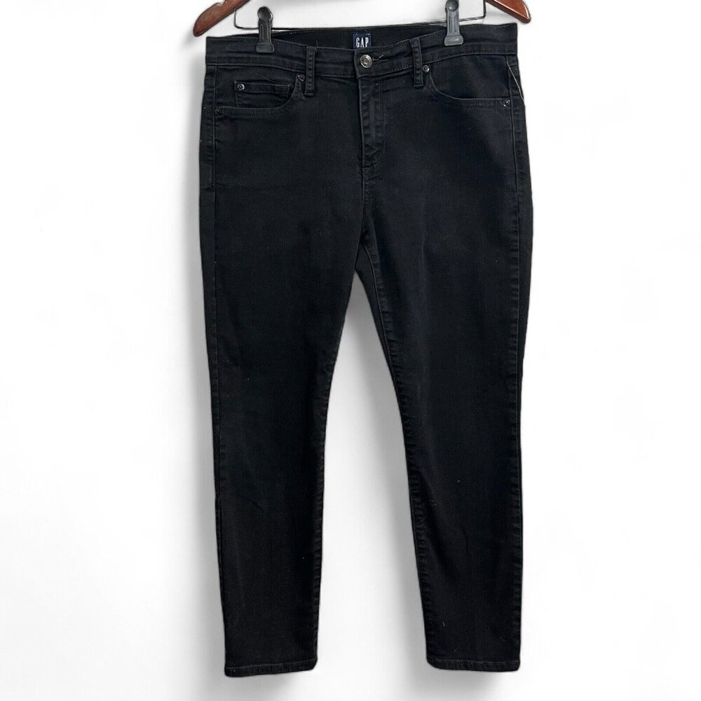 GAP Jeans Women's 30P Black True Skinny Mid Rise Stretch Casual Denim Cotton